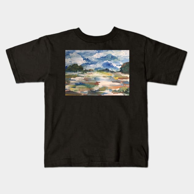 Impressionist landscape Kids T-Shirt by Artladyjen